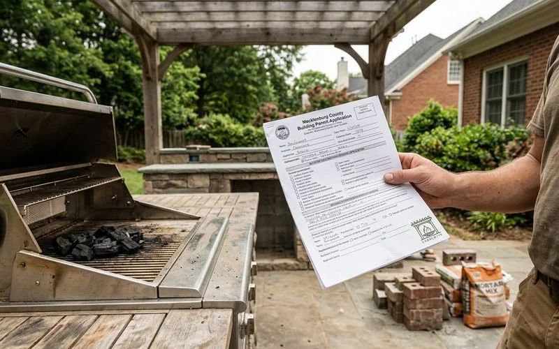 Iredell County building permit application for an outdoor kitchen