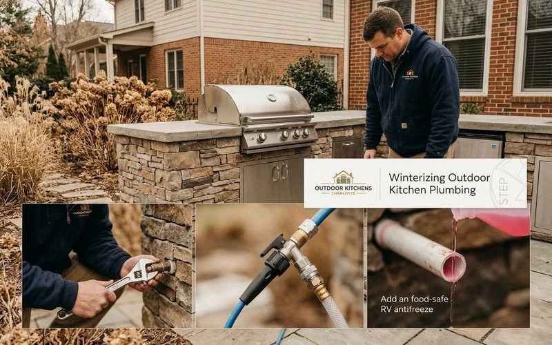 Outdoor kitchen plumbing winterization steps