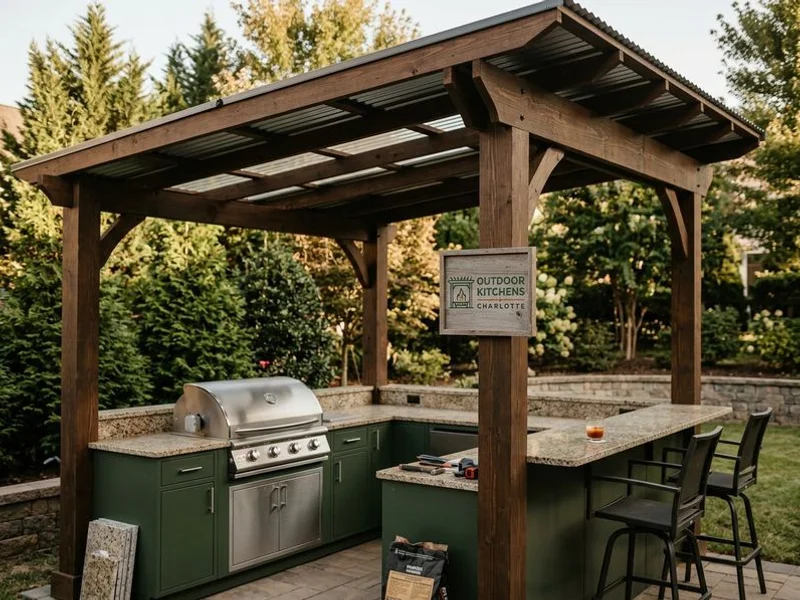 Covered Outdoor Kitchens Lake Norman project example 4