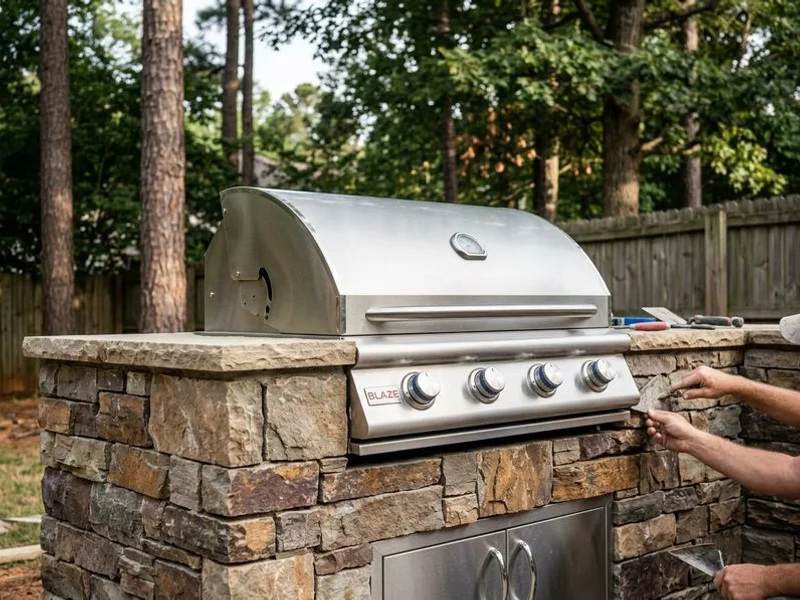 Built-In Grill Islands Lake Norman project example 1