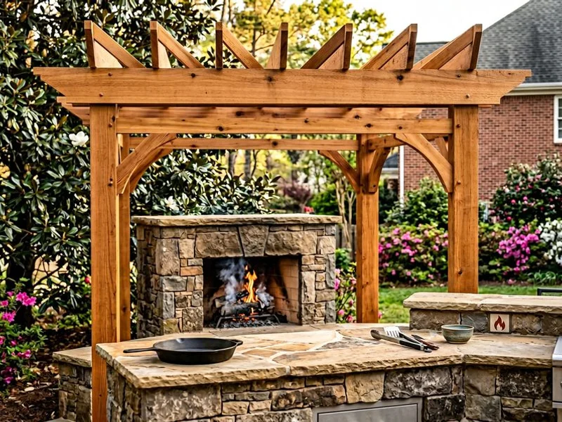 Covered Outdoor Kitchens Lake Norman project example 1