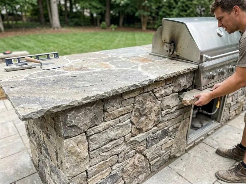 Outdoor Kitchen Countertops Lake Norman project example 4