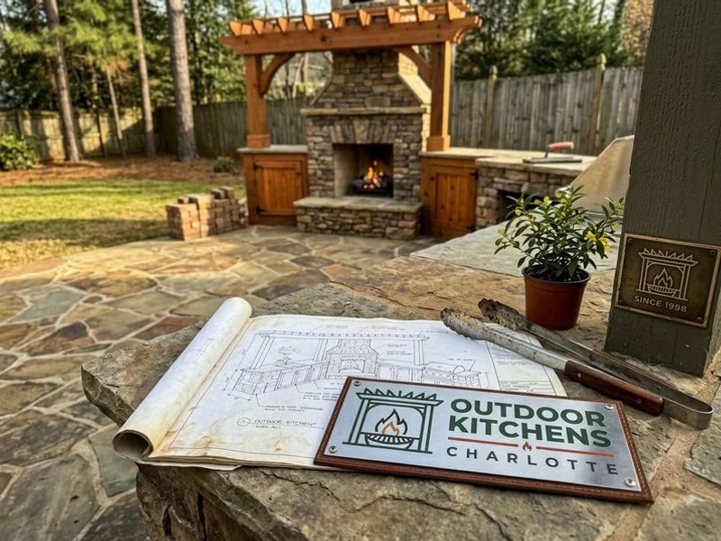 Custom Outdoor Kitchen Design Lake Norman project example 2