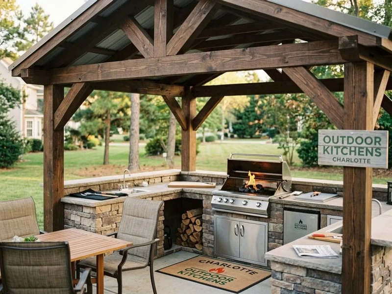 Covered Outdoor Kitchens Lake Norman project example 2