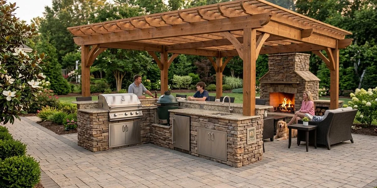 Custom Outdoor Kitchen Design Lake Norman